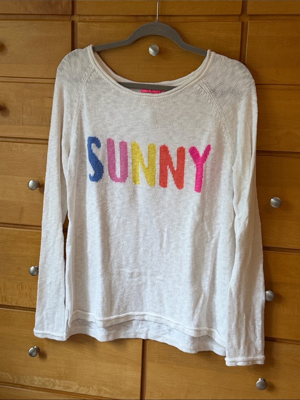 Lilly Pulitzer White Danette Sweater ‘SUNNY’ Large